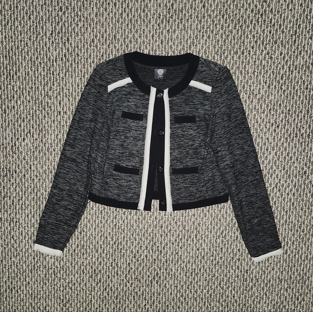 Vince Camuto Grey Black Tweed Blazer Jacket - Picture 5 of 6